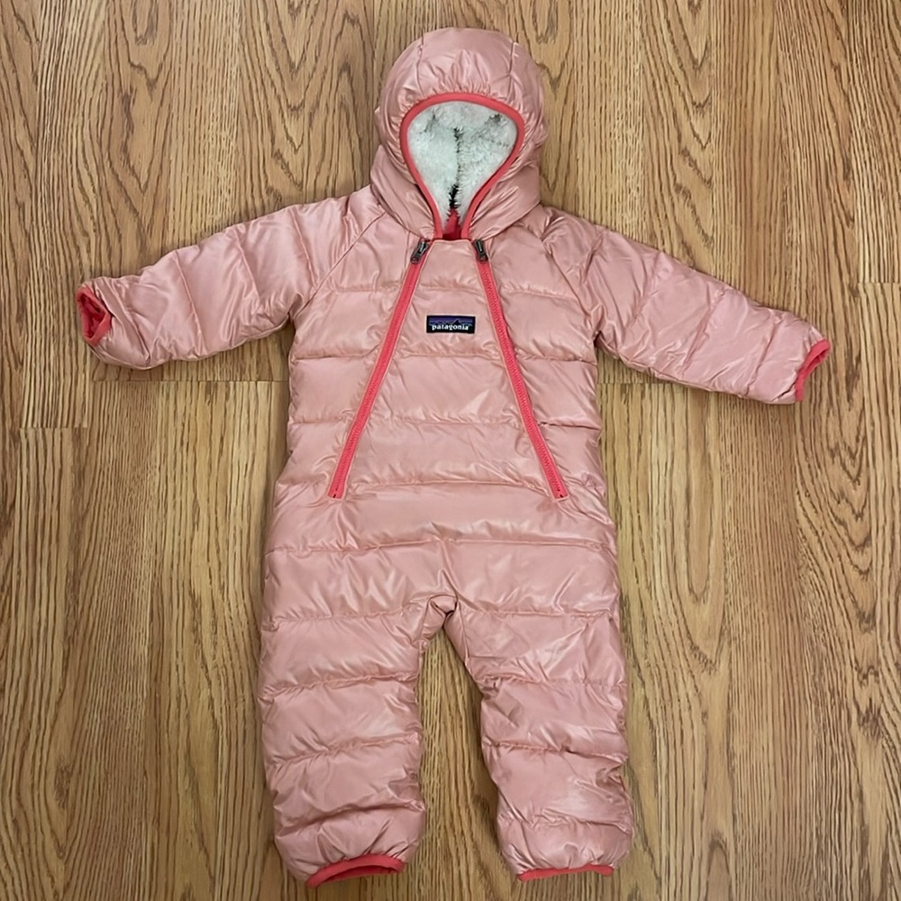 Patagonia Hi-Loft Down Sweater Bunting 0-3 Months Pink